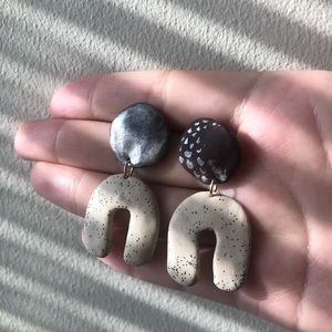 Handmade Clay Arch Earrings